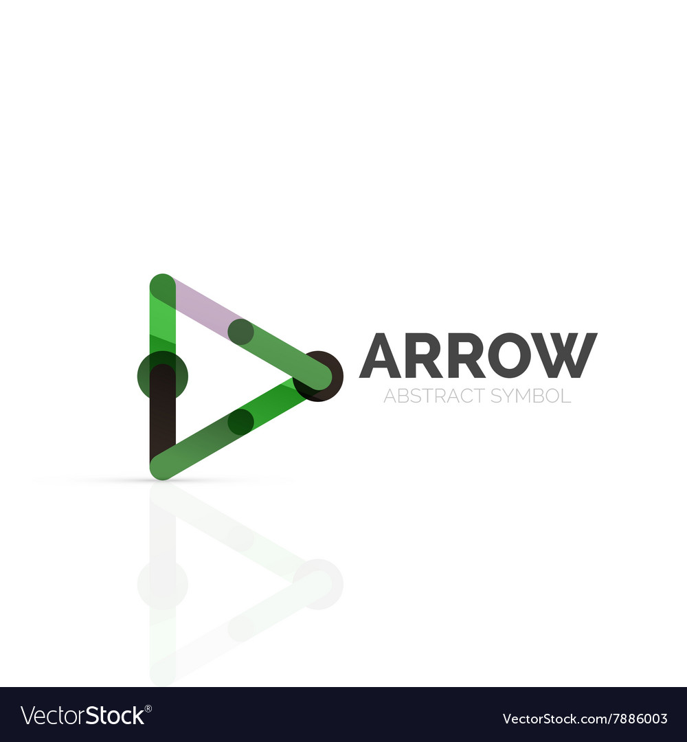 Linear arrow abstract logo connected multicolored