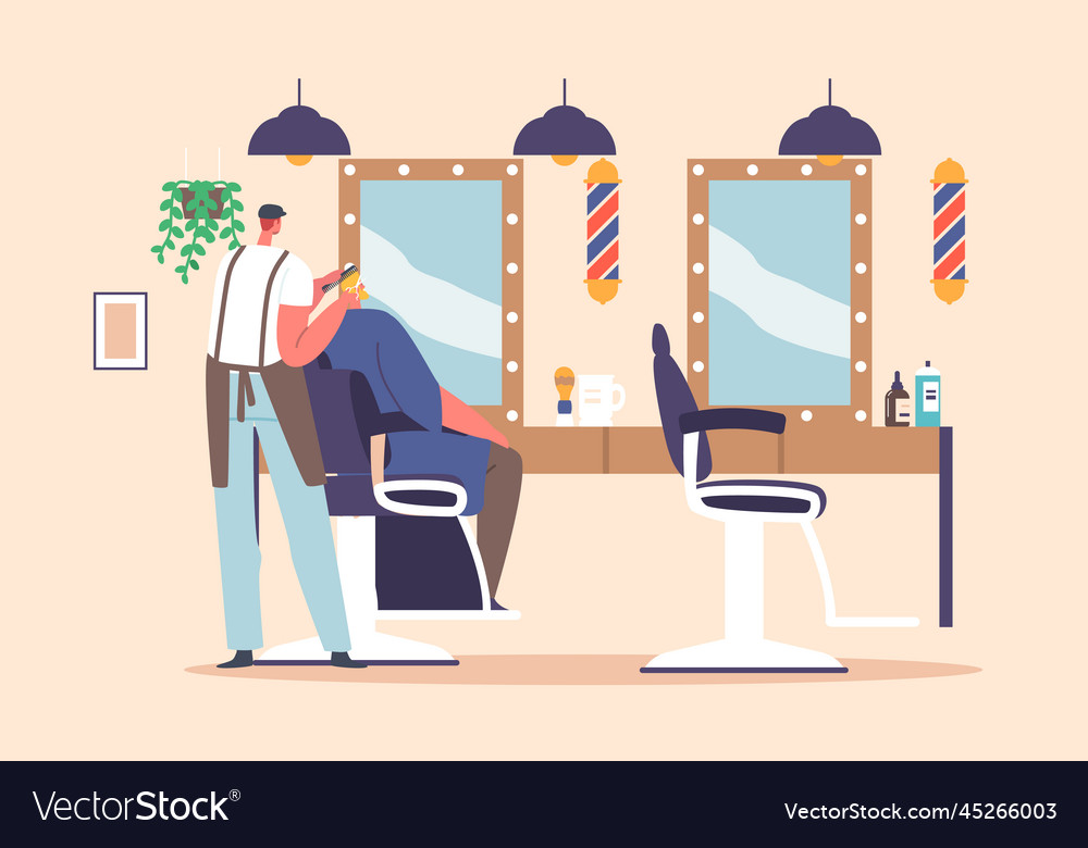 Men beauty salon barbershop bearded male Vector Image