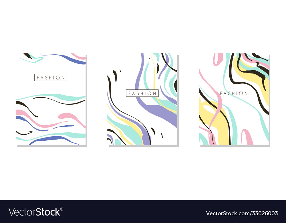 Modern fashion abstract card design set brochure vector image Modern fashion abstract card design set brochure