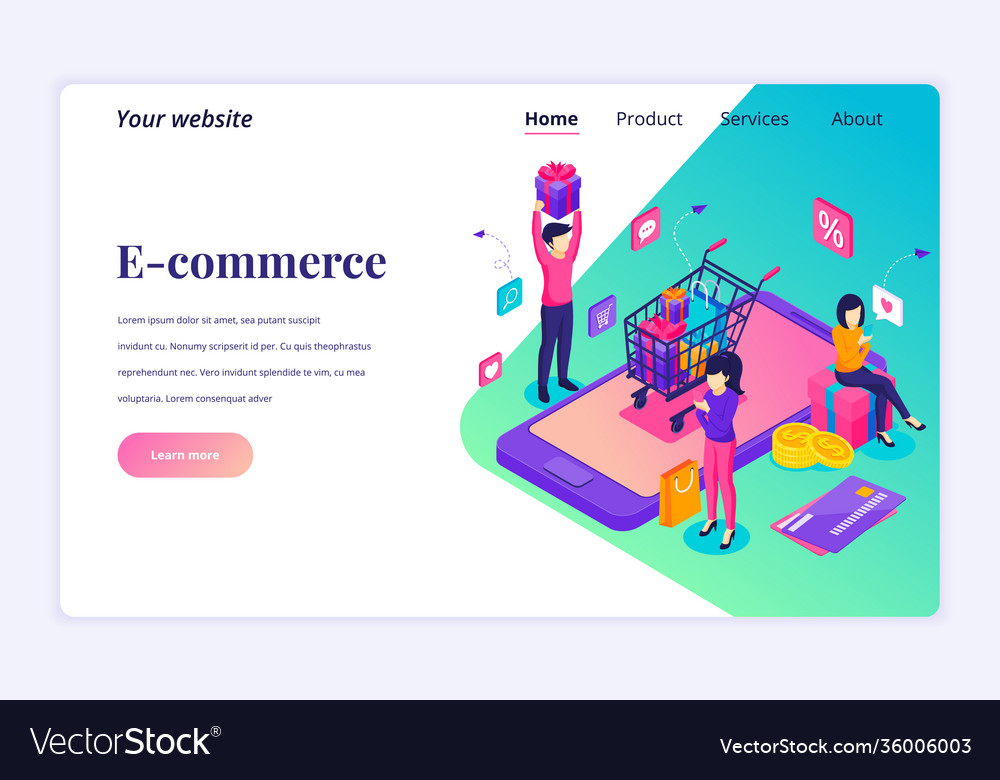 Modern flat isometric design concept Royalty Free Vector