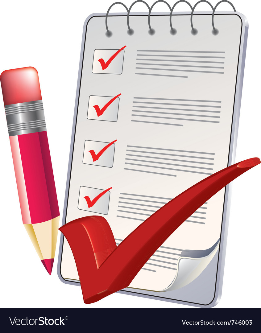 Notepad and pencil Royalty Free Vector Image - VectorStock