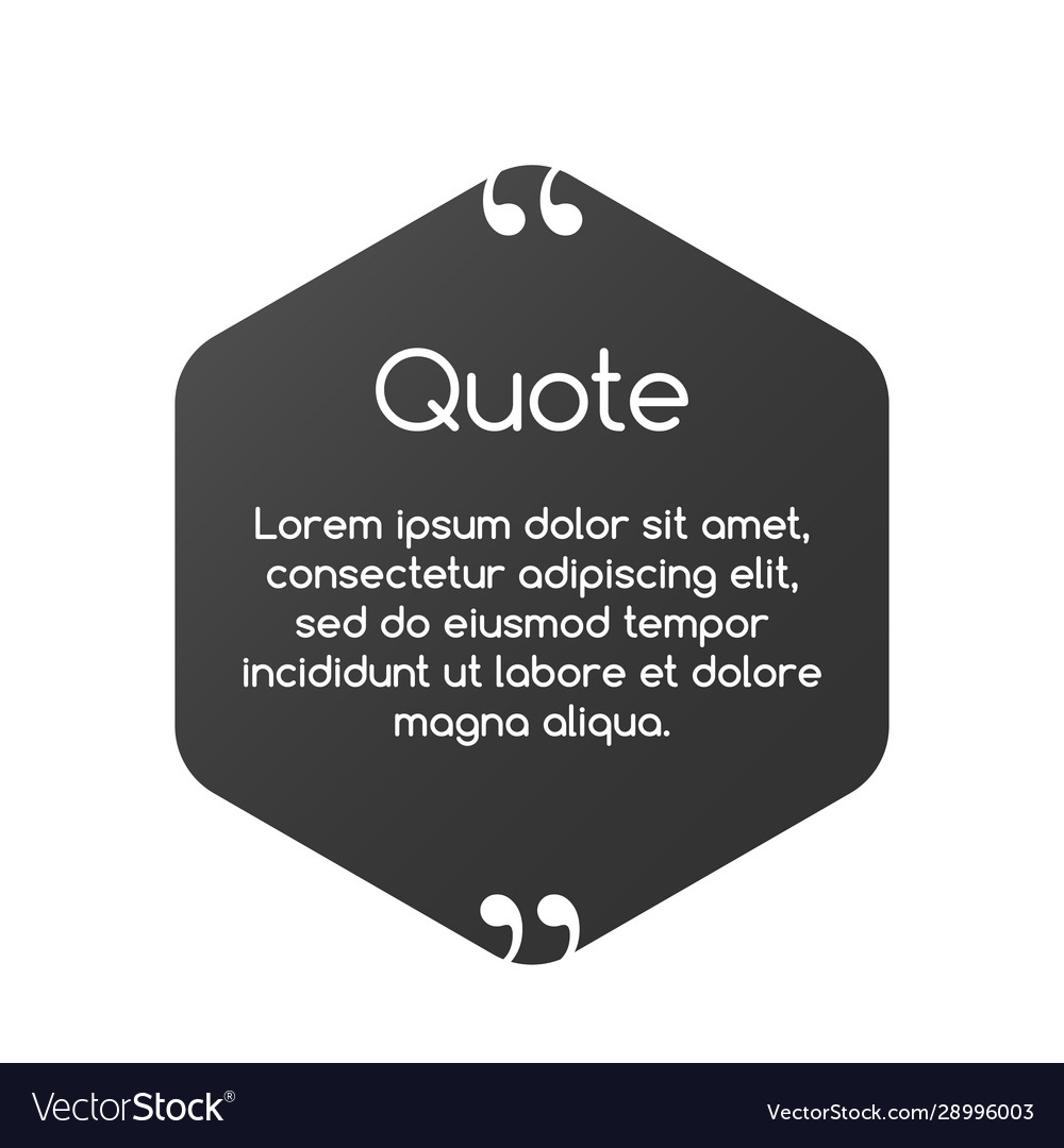 Quote speech bubble template text in brackets