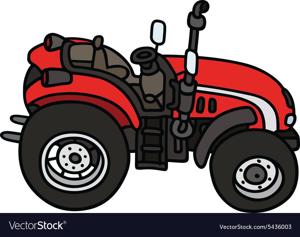 Red tractor Royalty Free Vector Image - VectorStock