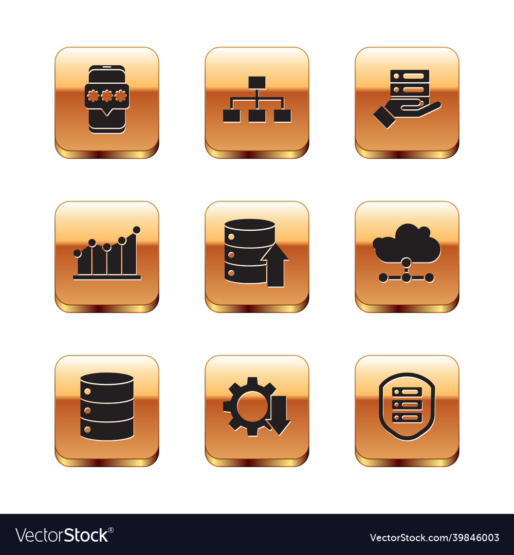 Datenwebhosting für mobile und Passwortserver einstellen Vector Image Datenwebhosting für mobile und Passwortserver einstellen