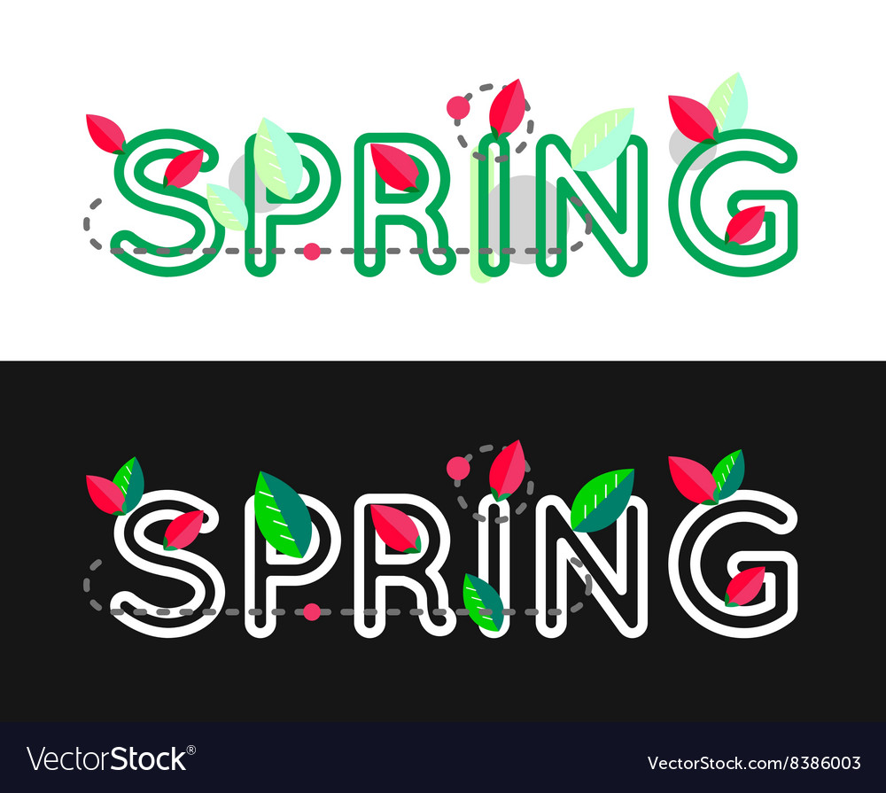 Spring decorative concept text