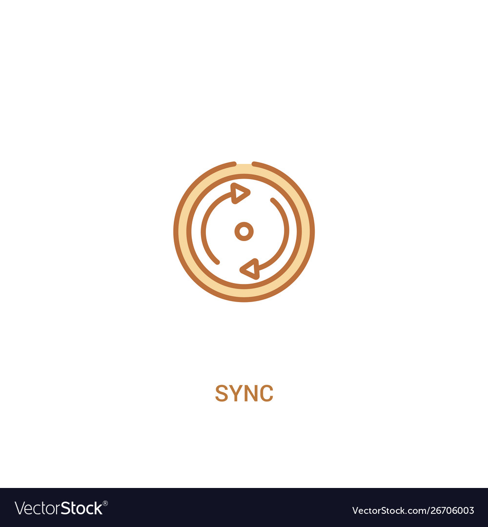 Sync concept 2 colored icon simple line element vector image Sync concept 2 colored icon simple line element