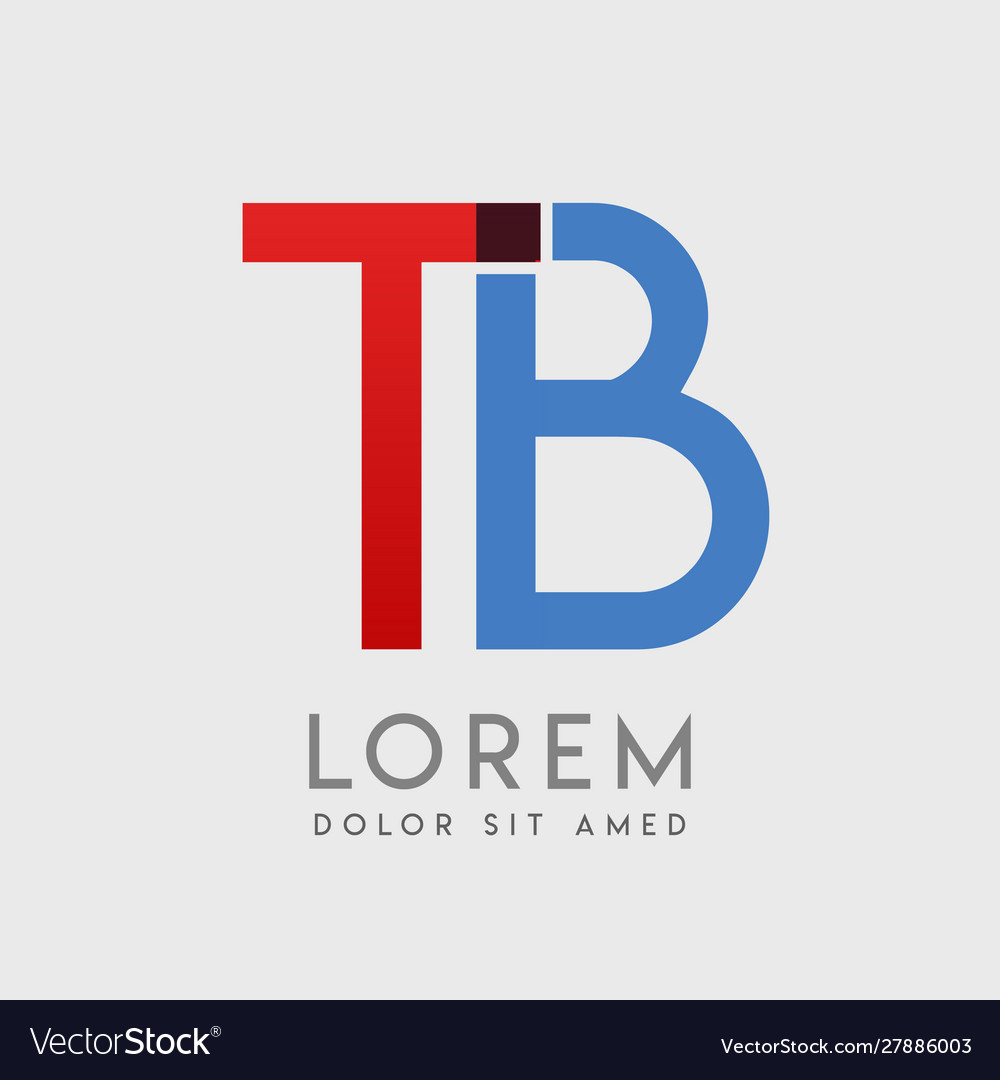 Tb logo letters with blue and red gradation Vector Image