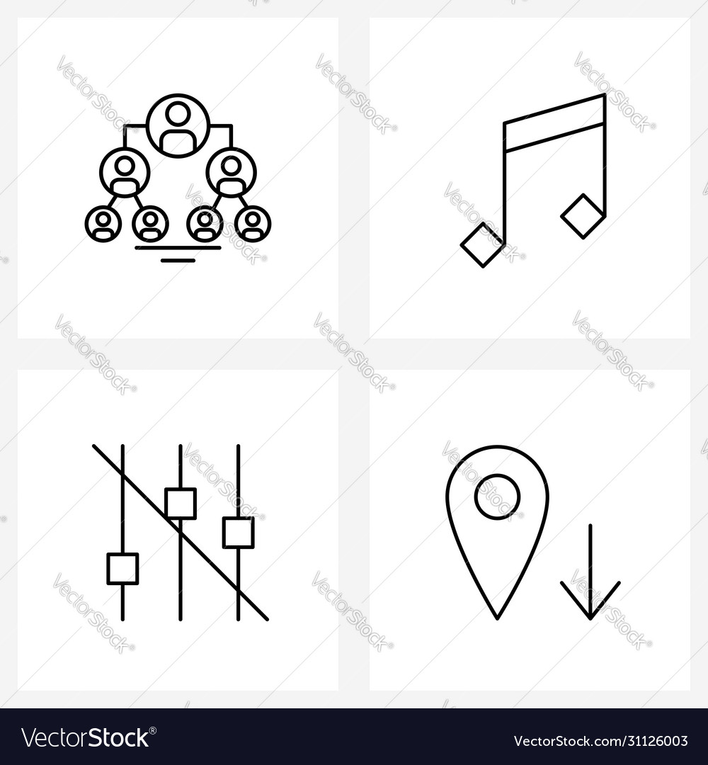 Ui set 4 grundlegende Zeilensymbole Hierarchie Volumen