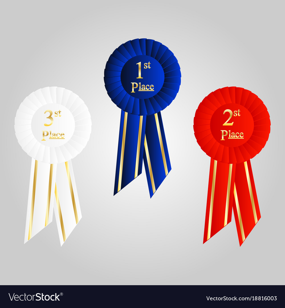 Winner rosette set with ribbons
