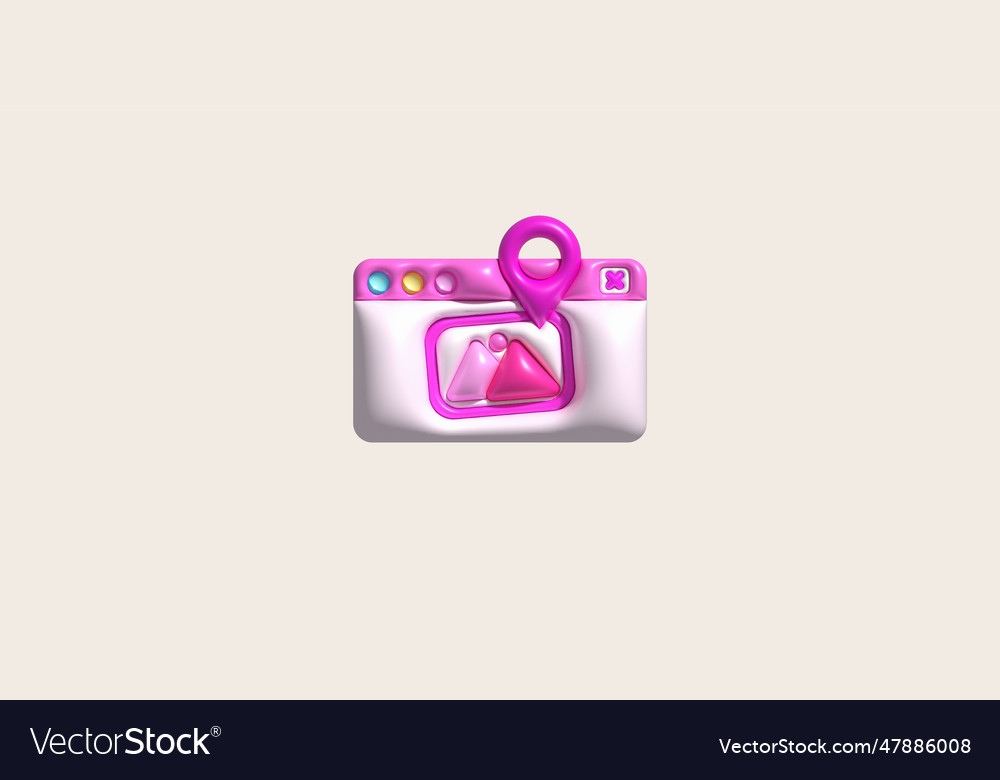 3d pop up app window check in place photo vector image 3d pop up app window check in place photo