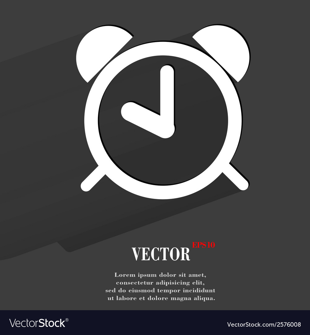 Alarm clock flat modern web button with long