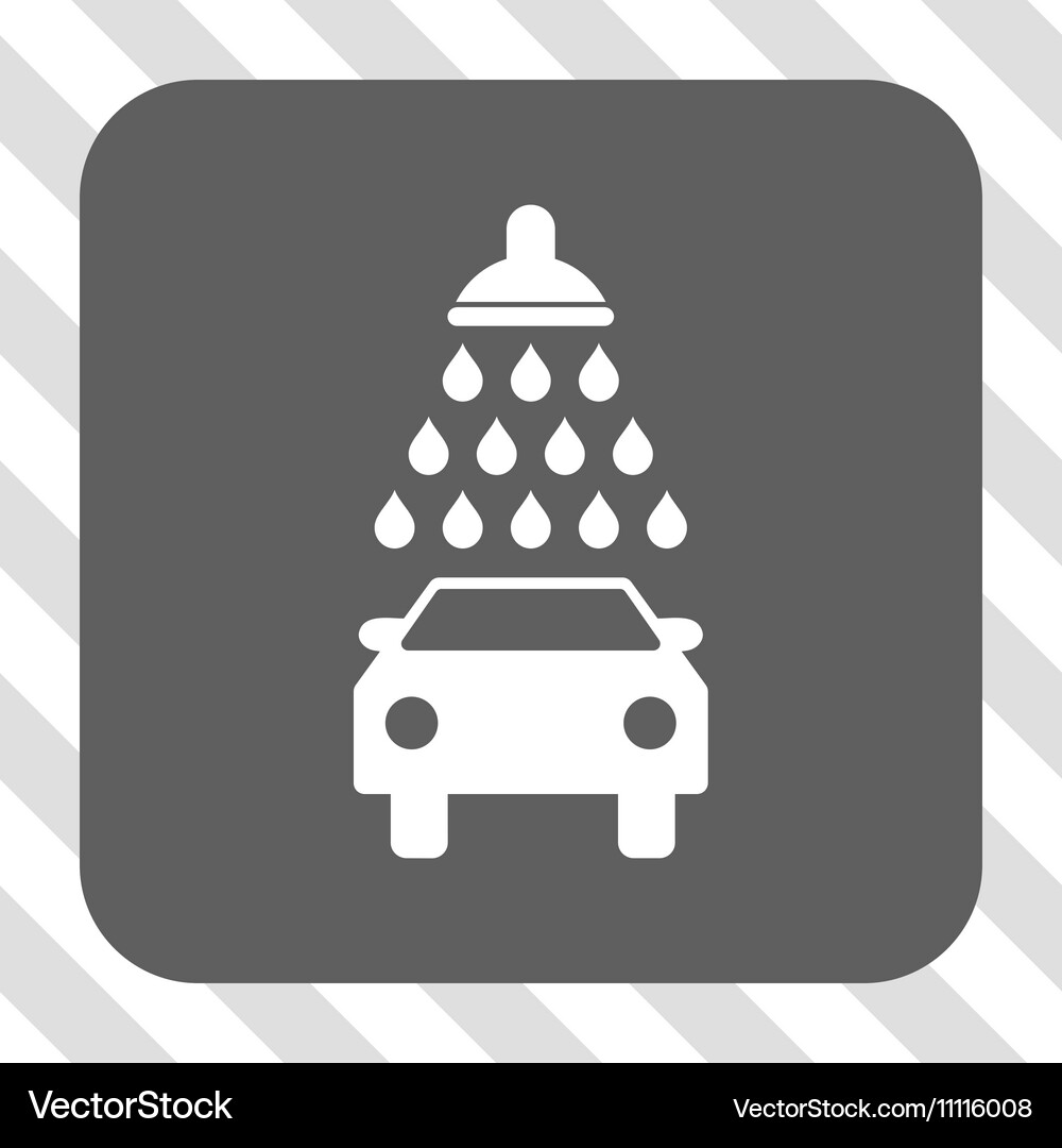 Car shower rounded square button Royalty Free Vector Image