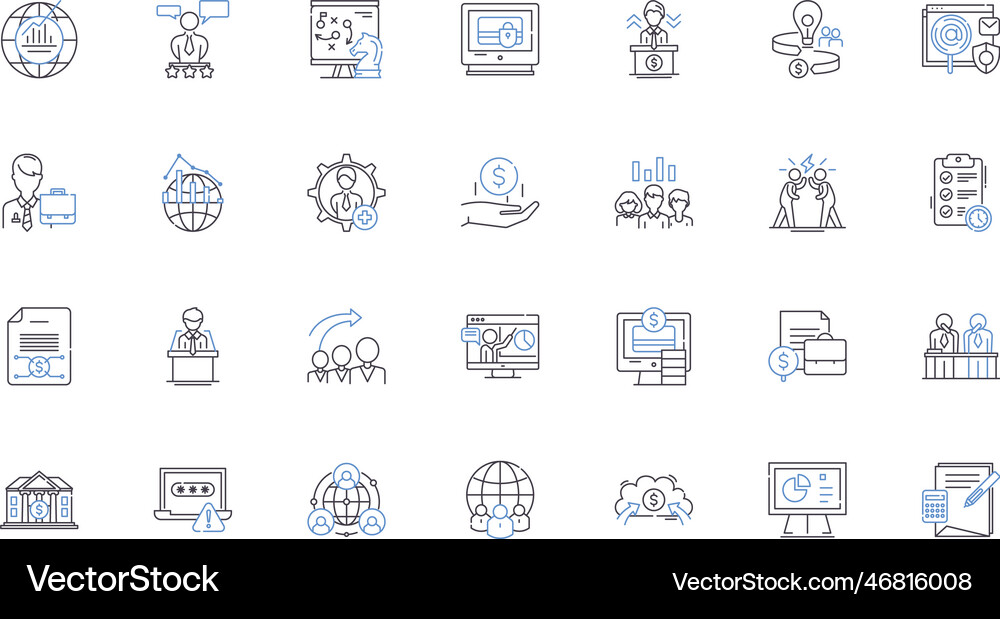 Combination line icons collection fusion blend Vector Image