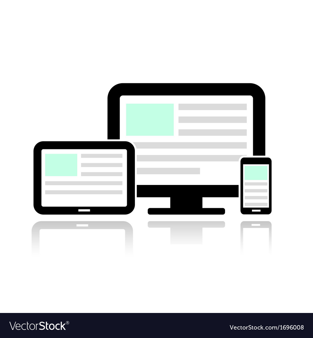 Display tablet computer and mobile phone Vector Image