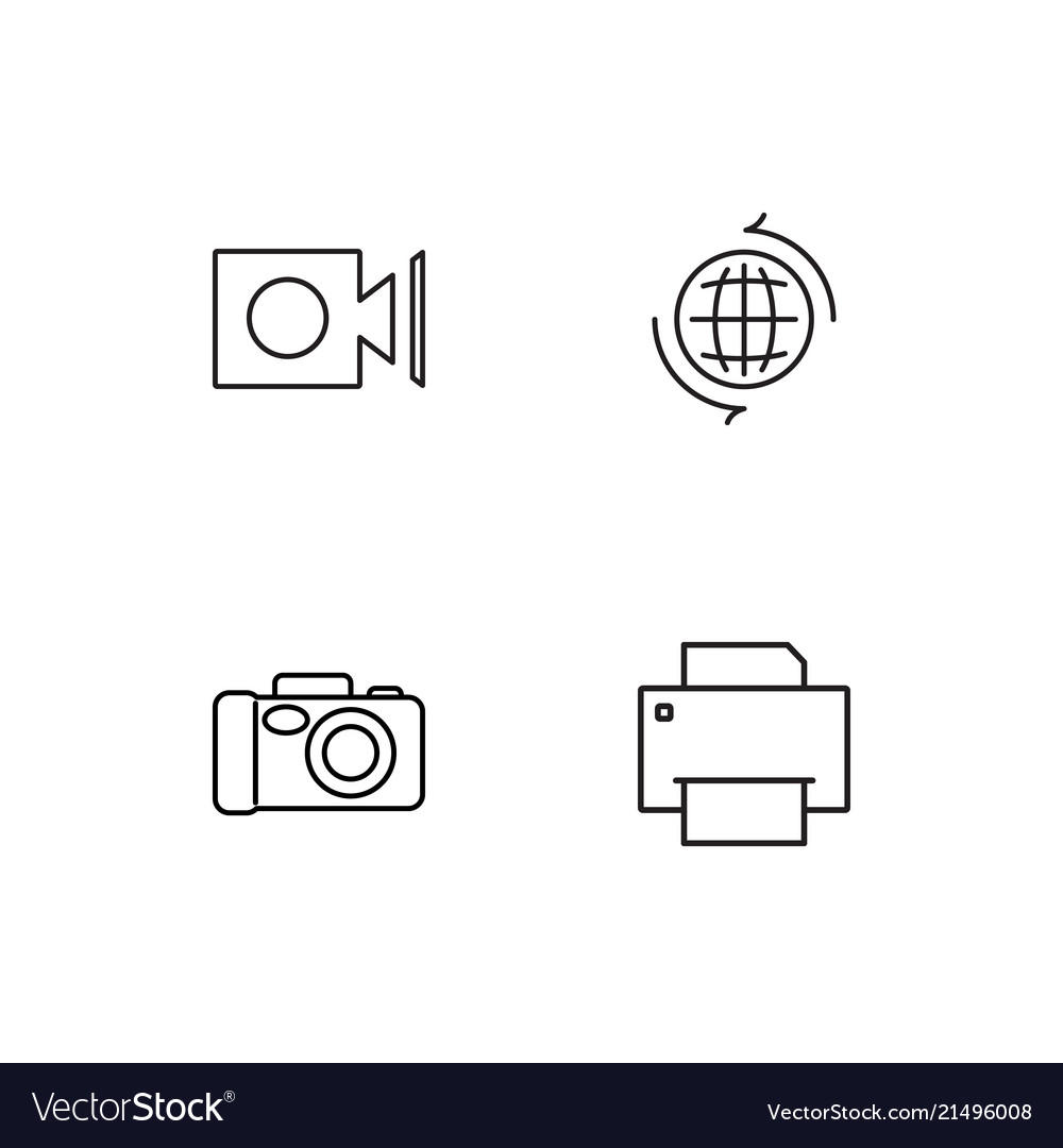 Electrical devices linear icons set simple