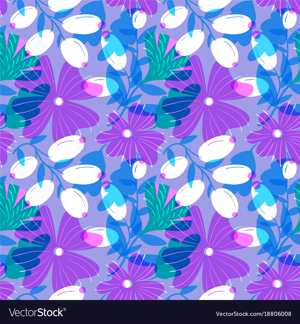 Floral seamless pattern with tranparency elements