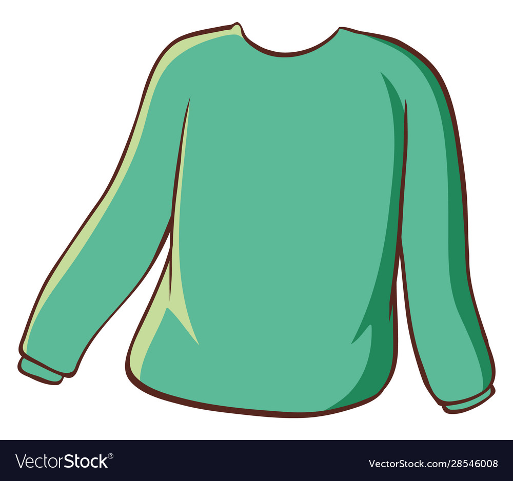 Green longsleeves shirt on white background Vector Image