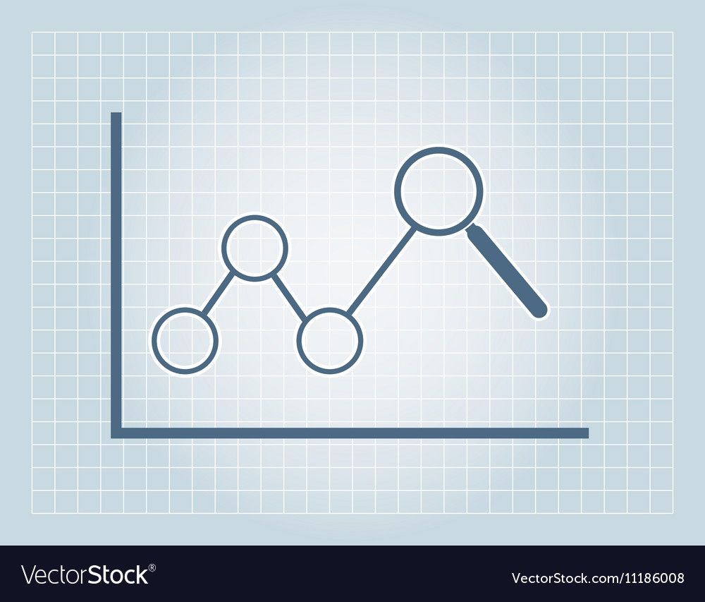 Grid background and circle magnify chart diagram