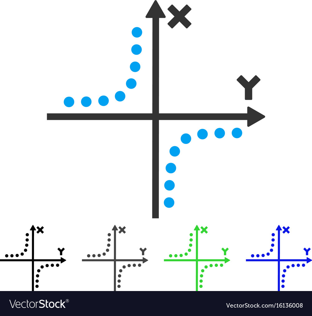 Hyperbola plot flat icon