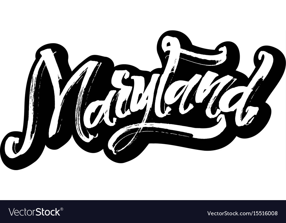 Maryland sticker modern calligraphy hand Vector Image