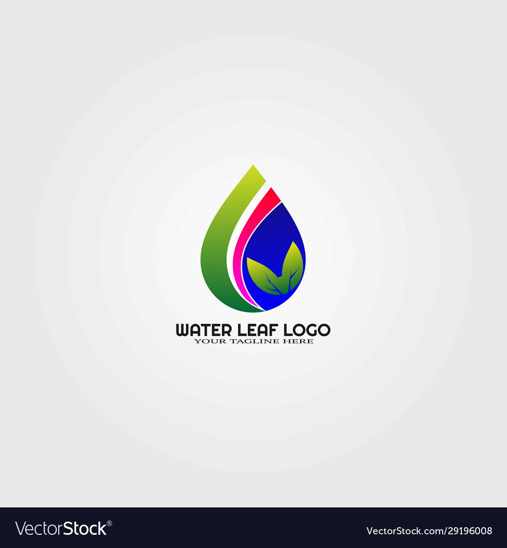 Modern droplet logo template with leaf