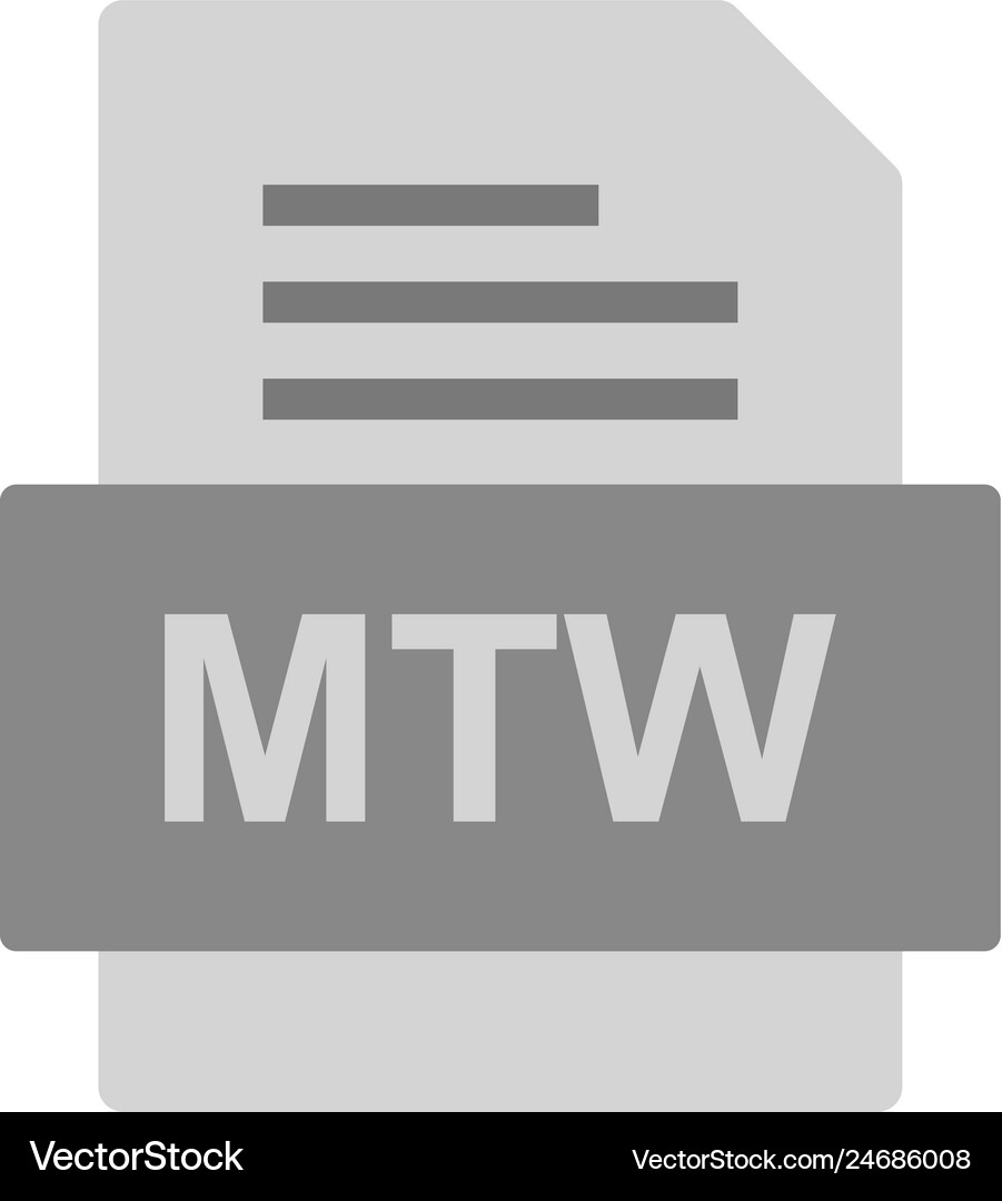 Mtw file document icon Royalty Free Vector Image