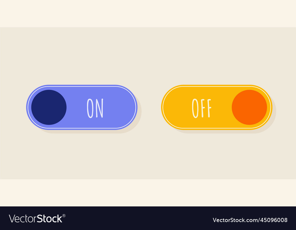 On and off interface Royalty Free Vector Image