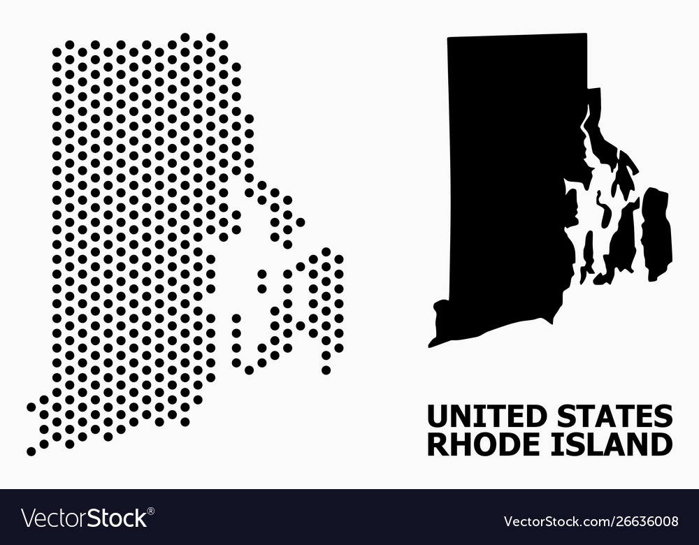 Pixel pattern map rhode island state vector image Pixel pattern map rhode island state