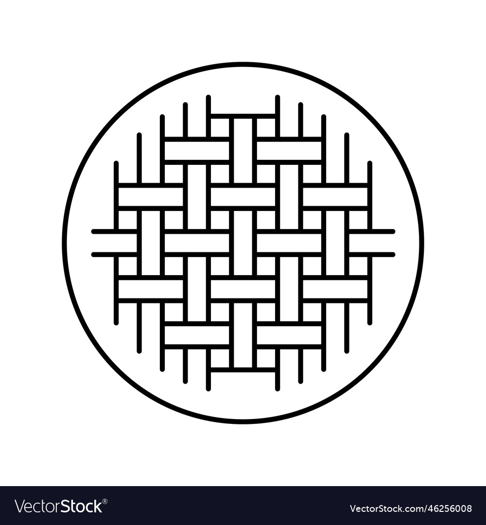 Plain weave fabric material line icon Vector Image Plain weave fabric material line icon