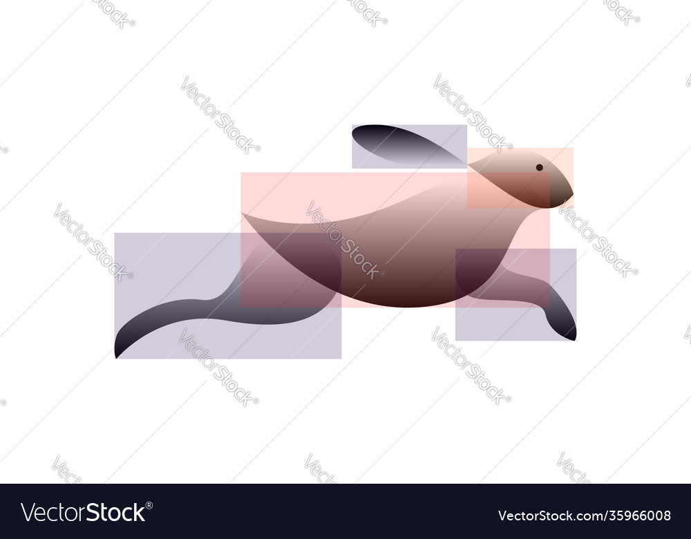 Rabbit in gradient style digital art vector image Rabbit in gradient style digital art