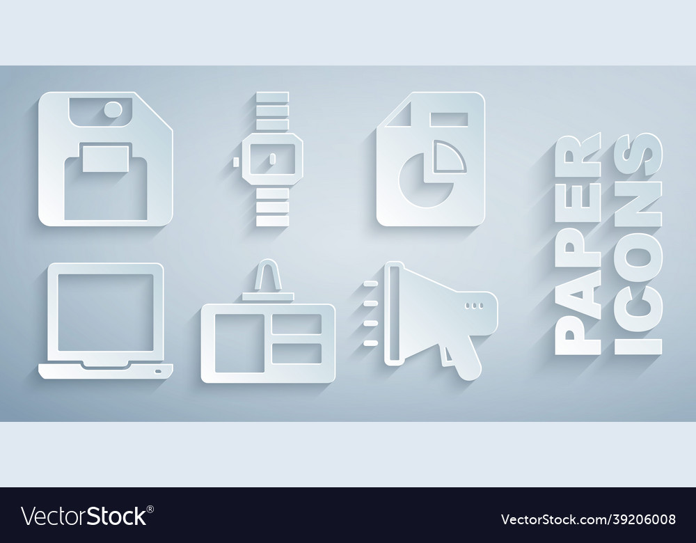 Set identification badge document with graph Vector Image Set identification badge document with graph