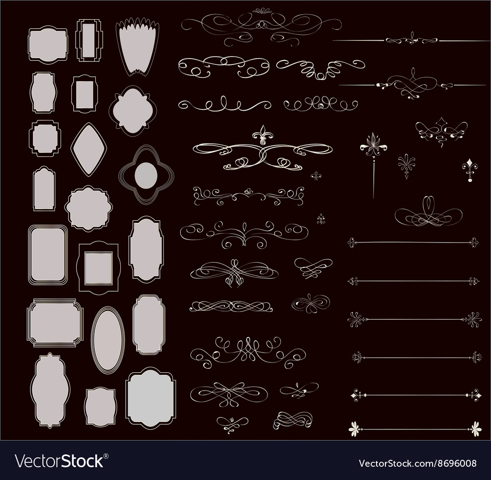 Set of design elements frames and page decor