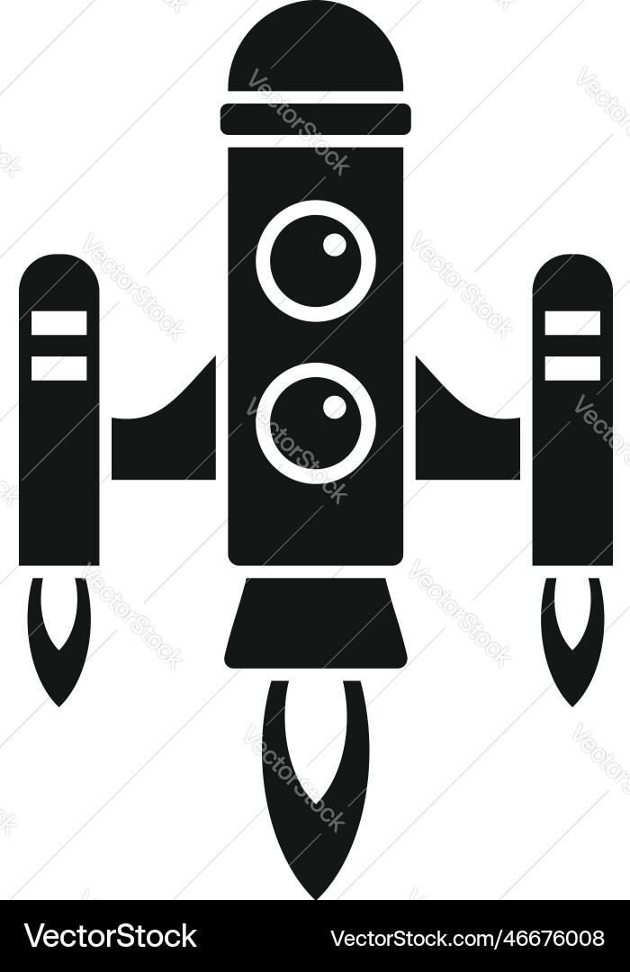 Spaceship icon simple rocket space Royalty Free Vector Image