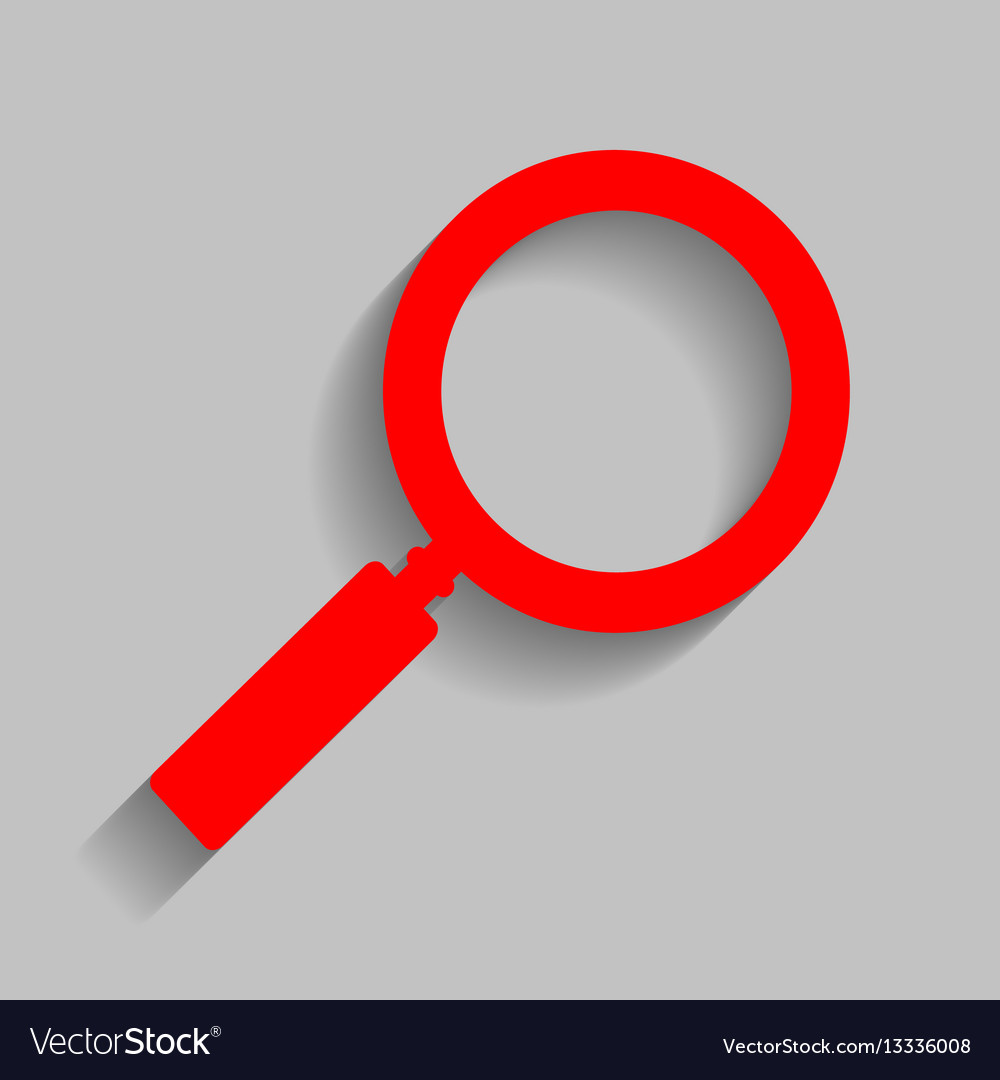 Zoom sign red icon with soft