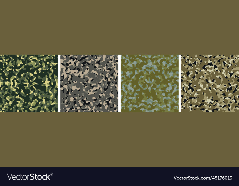 4 camouflage background set pattern design Vector Image 4 camouflage background set pattern design