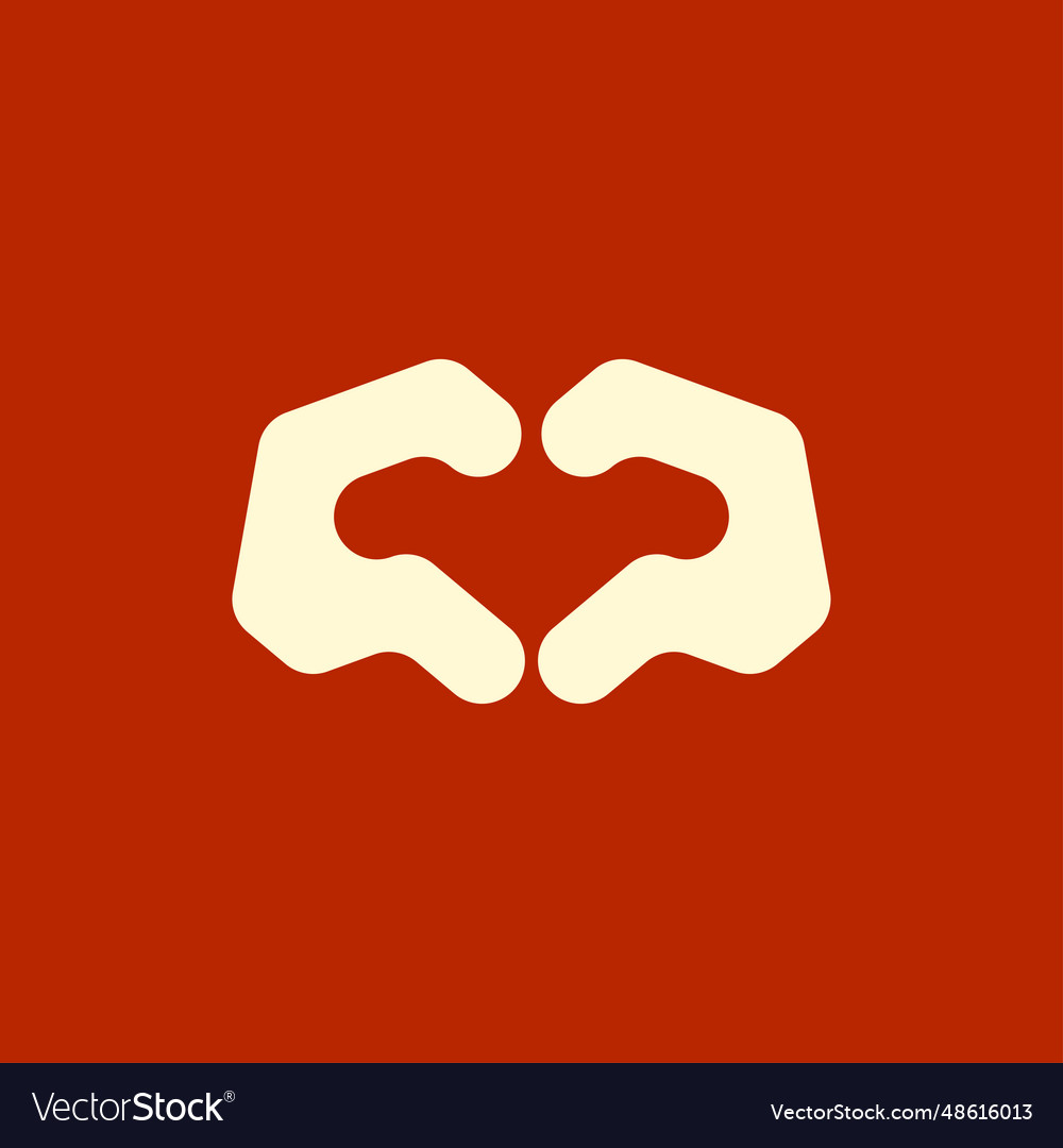 Abstract logo of hands forming love Royalty Free Vector