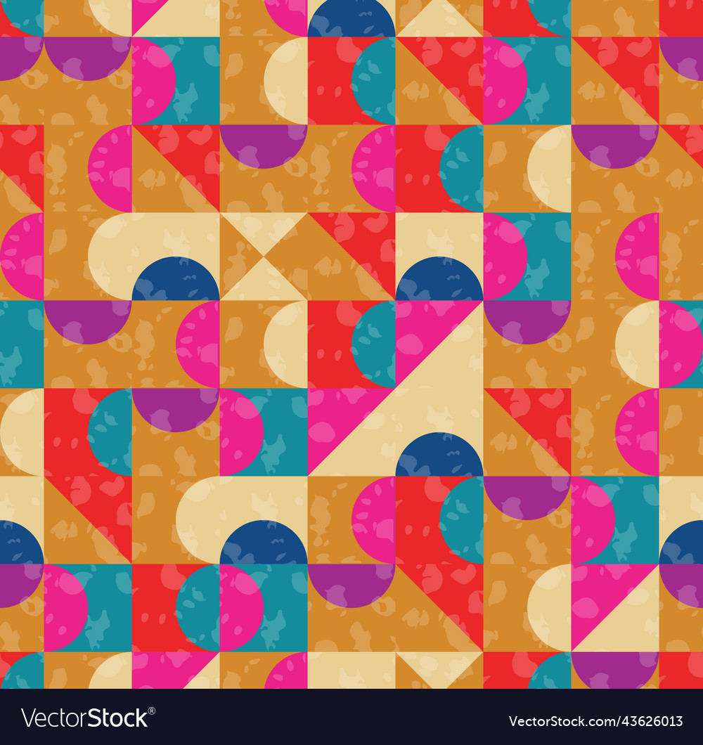 Abstract seamless pattern with geometric shapes Vector Image Abstract seamless pattern with geometric shapes