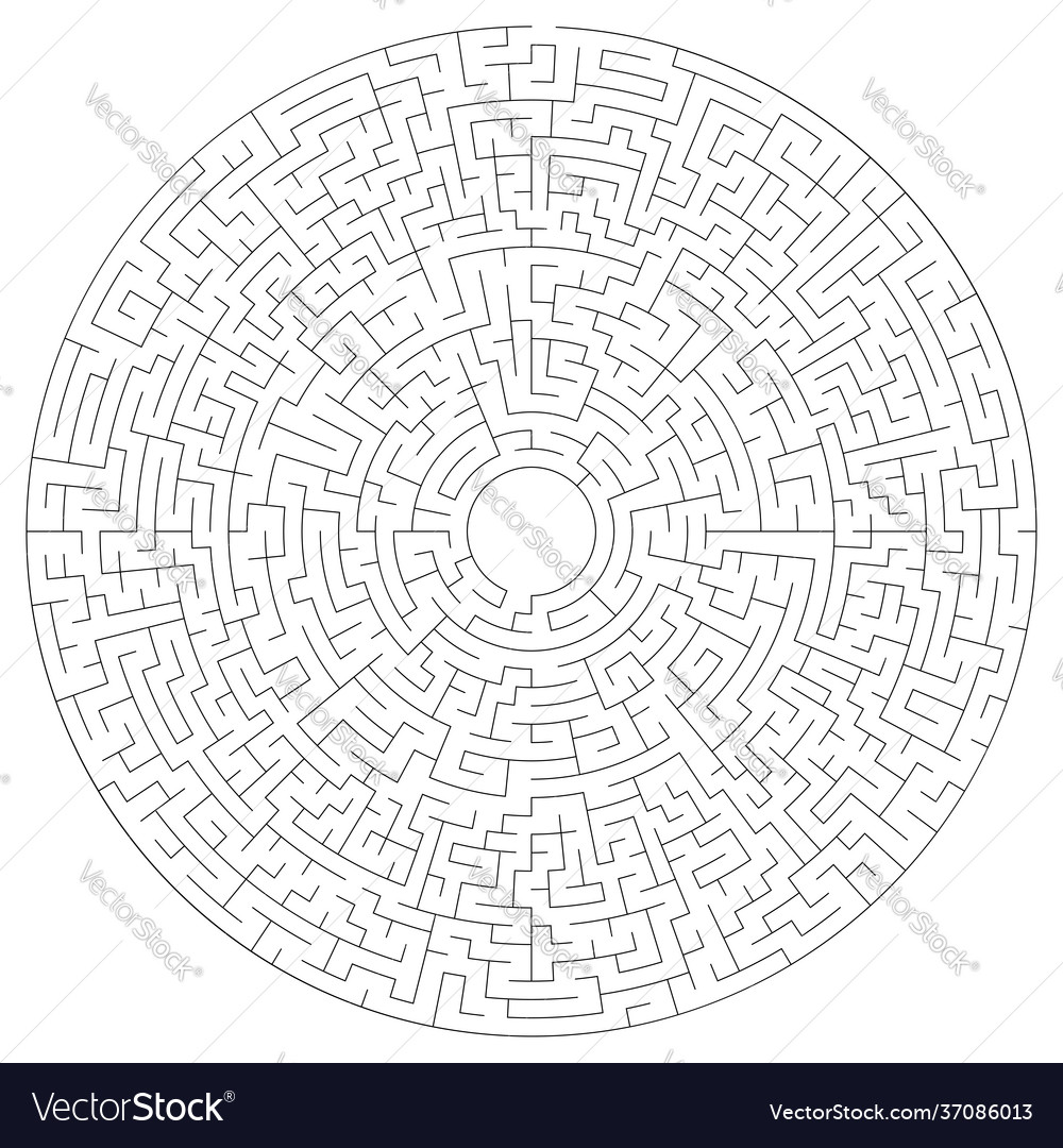 Circular maze labyrinth puzzle game riddle Vector Image Circular maze labyrinth puzzle game riddle