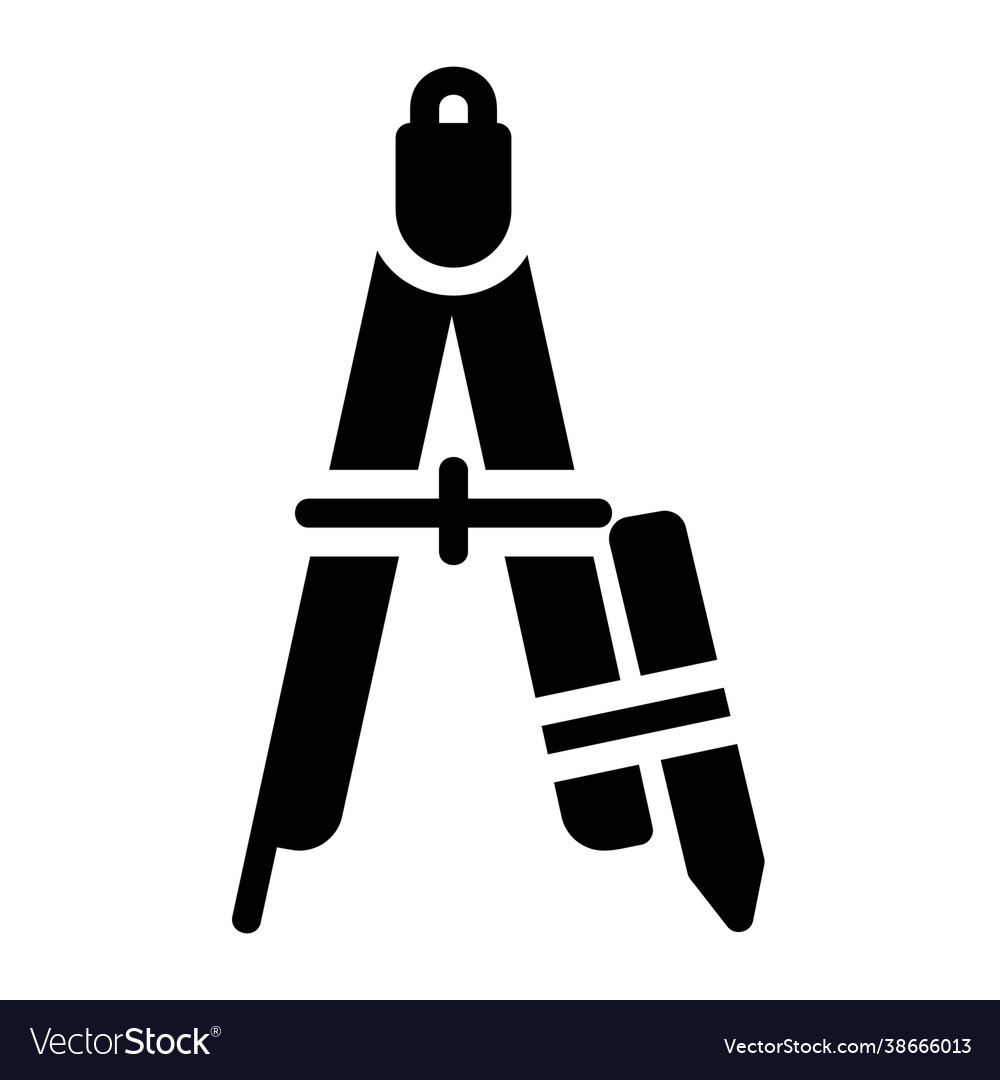 Compass icon in solid style for any projects vector image Compass icon in solid style for any projects