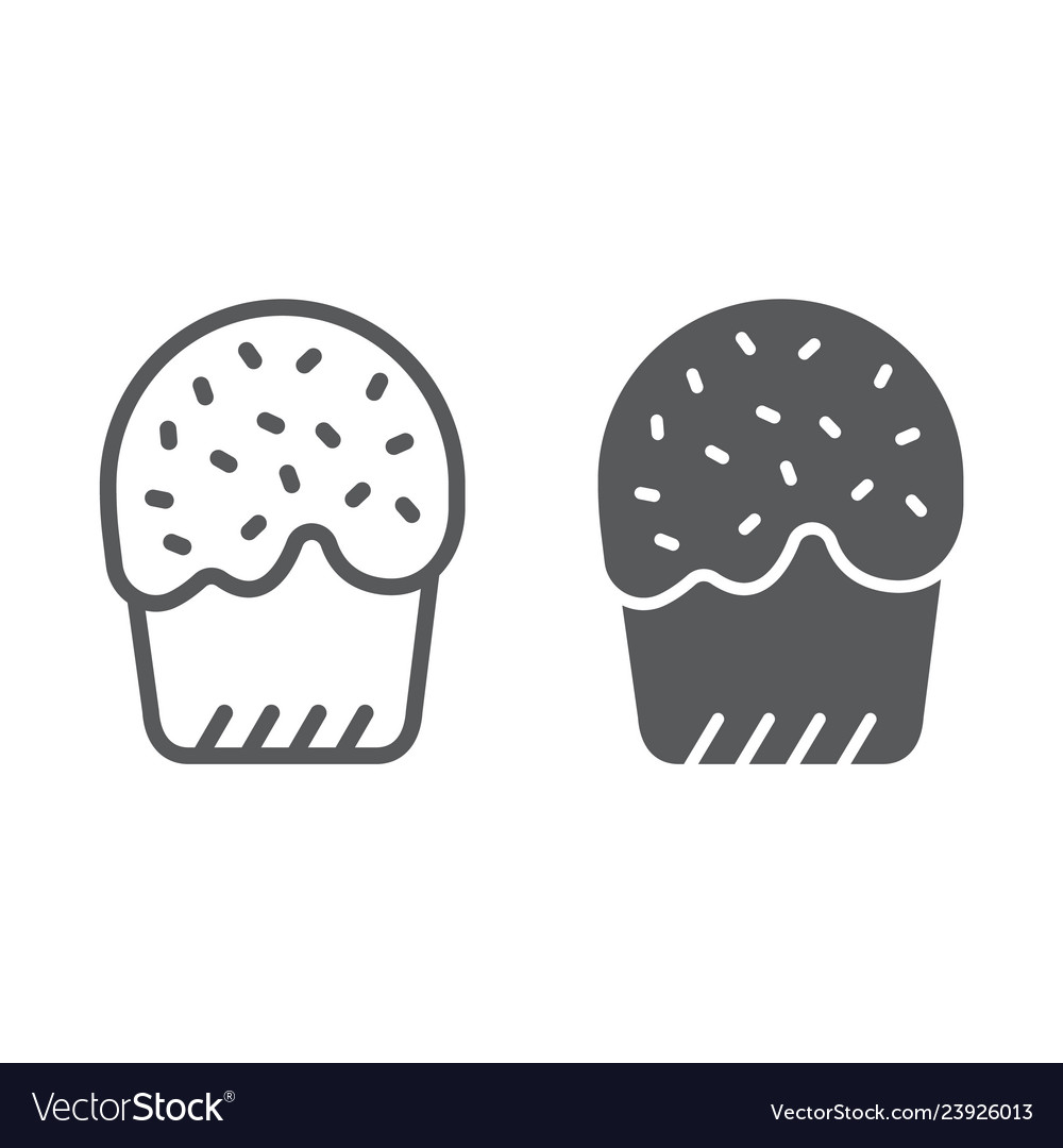 Ostern Kuchen Linie und Glyph Icon Essen