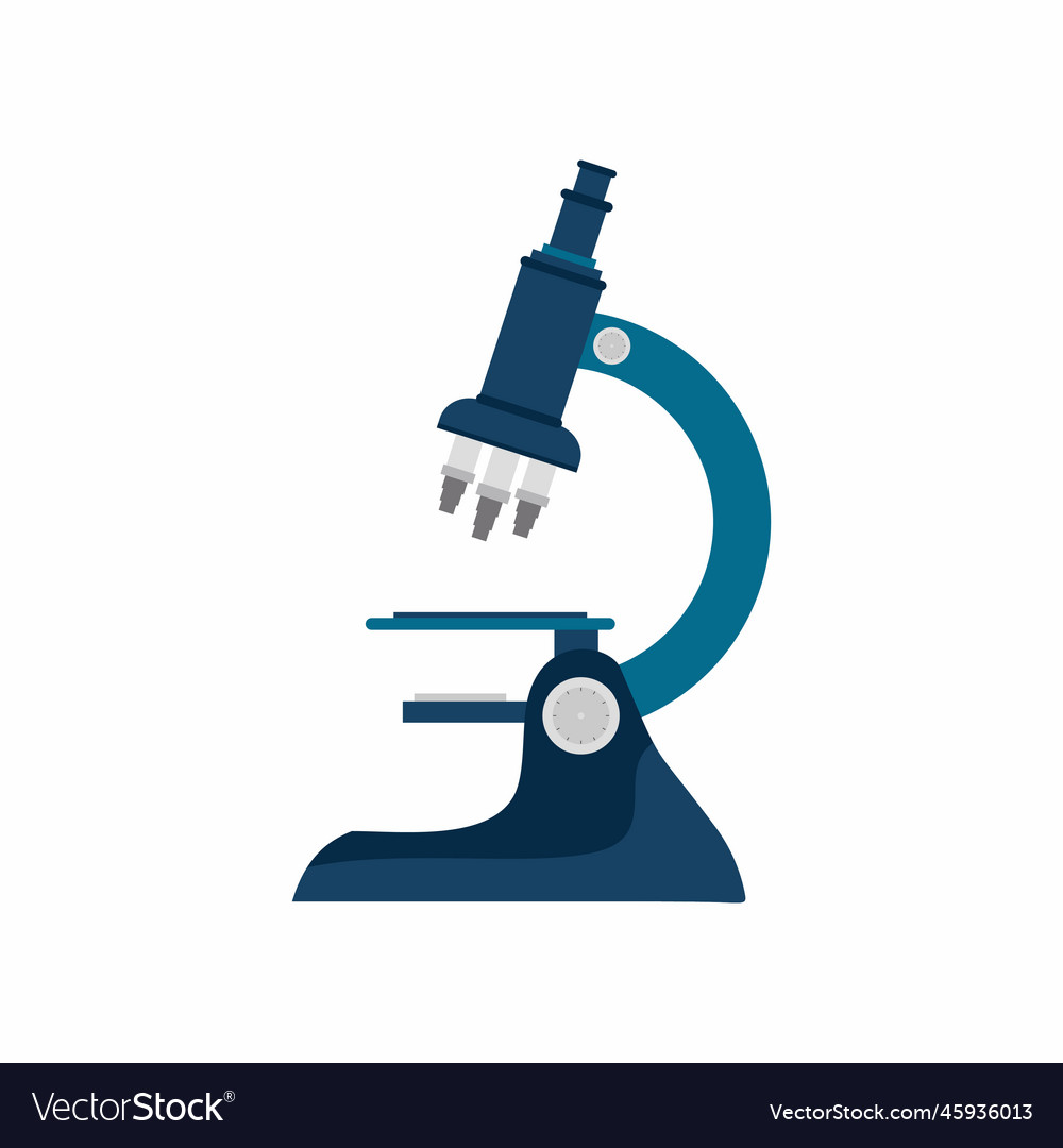 Flat style of microscope icons chemistry Vector Image