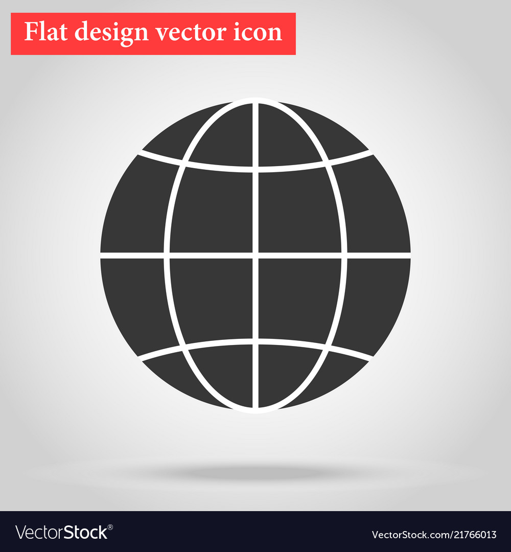 Globe icon flat design a symbol web Royalty Free Vector