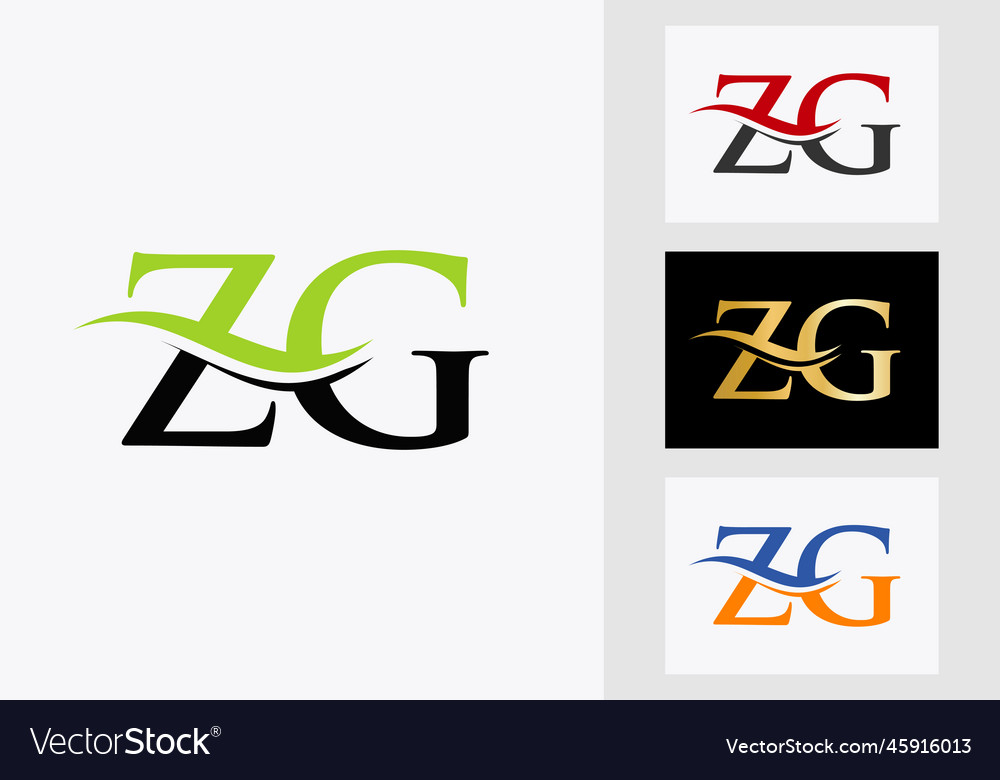 Initial monogram letter zg logo design Royalty Free Vector