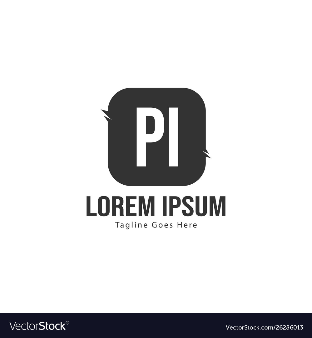 Initial pi logo template with modern frame Vector Image Initial pi logo template with modern frame