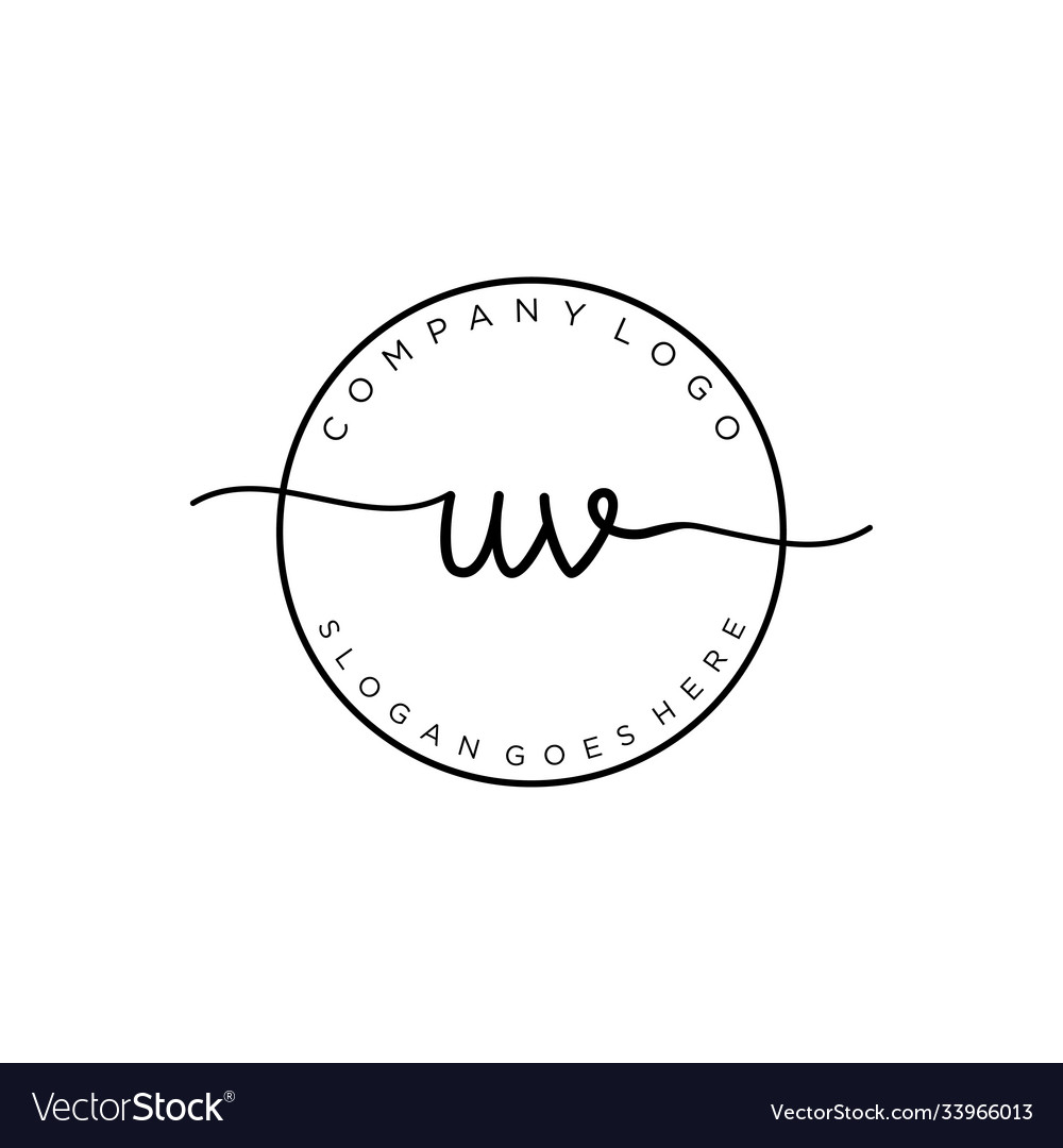 Initial uv handwriting logo with circle template