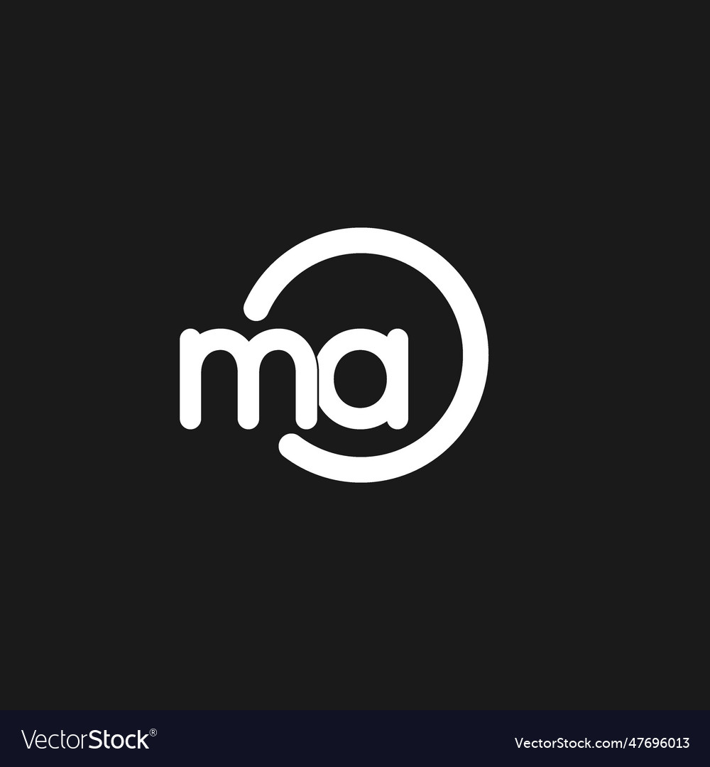 Initials ma logo monogram with simple circles