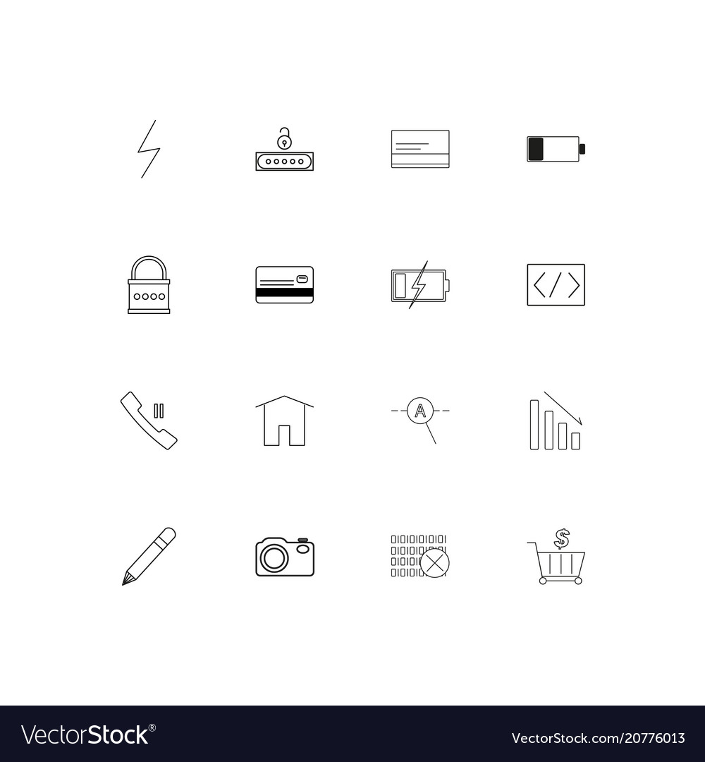 Interface linear thin icons set outlined simple