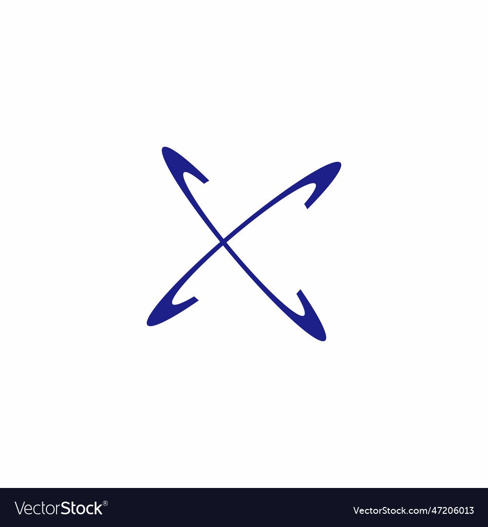 Letter x arrow geometric symbol simple logo Vector Image