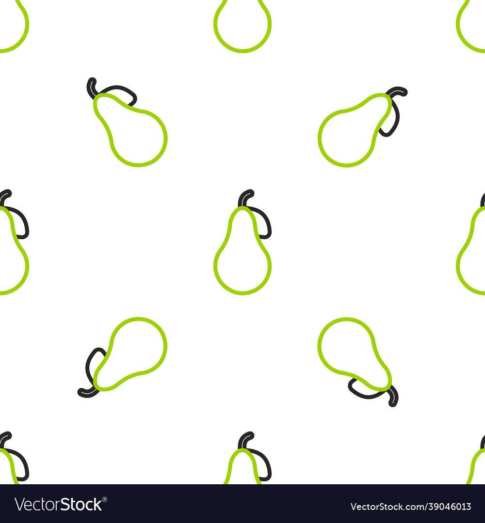 Line pear icon isolated seamless pattern on white Vector Image Line pear icon isolated seamless pattern on white