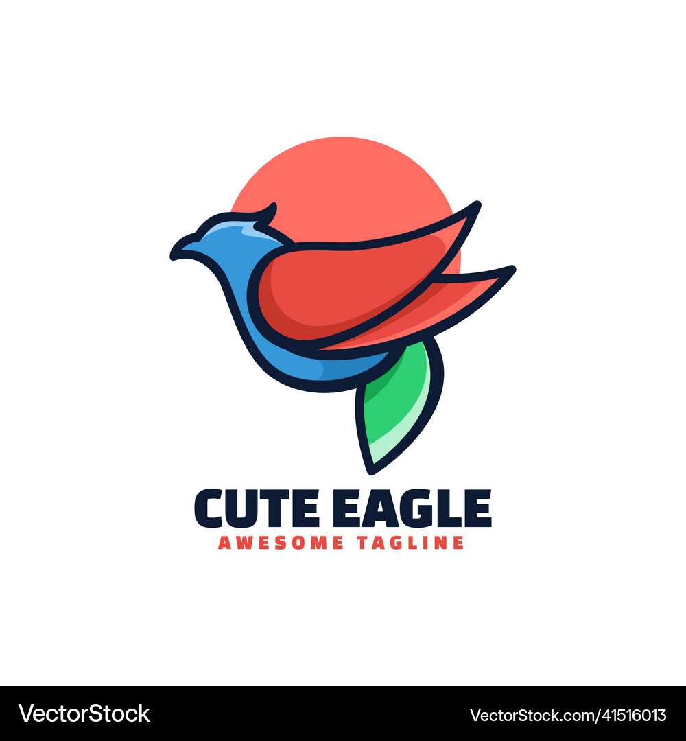 Logo eagle simple mascot style Royalty Free Vector Image